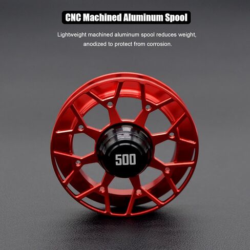 Snow Fall 500 Inline Ice Fishing Reel, 3+1 Ball Bearings and 2.5:1 Gear Ratio, Magnetic Drop Speed Control, Free Spool Release Trigger, CNC-Machined Aluminum Spool, Smooth Carbon Drag in Saudi Arabia