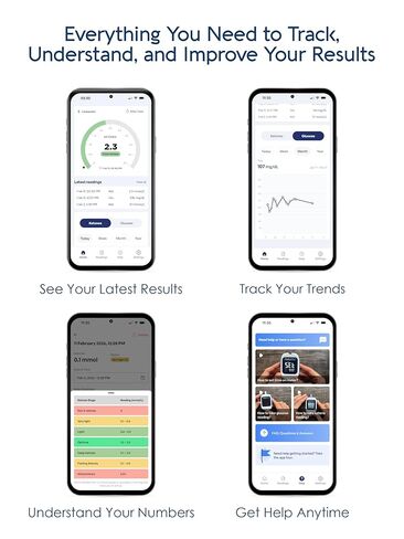 KetoBM Blood Ketone Meter Kit for Keto Diet Testing - Complete Ketone Test Kit with Ketone Monitor, Keto Strips, Lancing Device & Lancets For Unisex in Kuwait