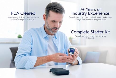 KetoBM Blood Ketone Meter Kit for Keto Diet Testing - Complete Ketone Test Kit with Ketone Monitor, Keto Strips, Lancing Device & Lancets For Unisex in Kuwait