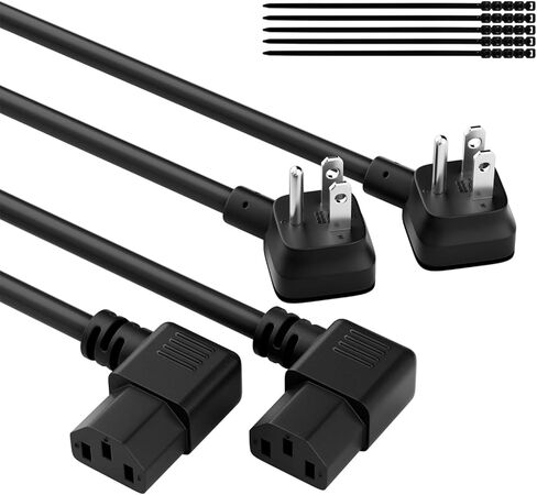 سلك طاقة بديل elecan 3-Prong 10 قدم/2 حزمة، كابل طاقة جهاز تيار متردد مرن ومتين مقاوم للحرارة للأجهزة والكمبيوتر والتلفزيون والشاشة والطابعة، مدرج في قائمة ETL 18AWG 125V 10A، مع روابط in Saudi Arabia