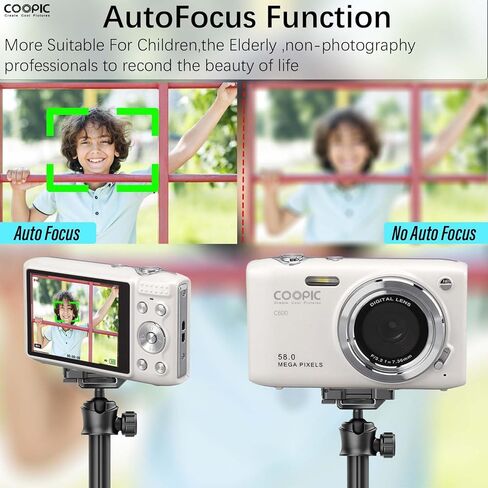 C600 White HD Digital Camera with 32GB TF Card, 58MP, 4K Video, Ideal for Travel, Vlogging, and Creative Photography in Saudi Arabia