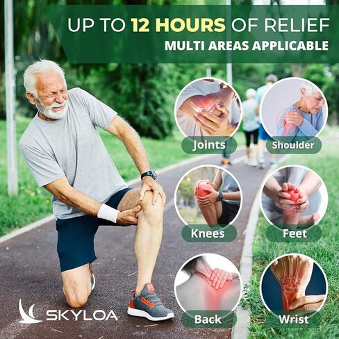 Skyloa Knee Relief Patches, Knee Patches, Heat Patches for Joint Back Shoulder Neck, Herbal Patches for Knee, Wormwood Extract Sticker for Knee, Long Lasting Relief for Muscle, Up to 12 Hrs | 40 Count in Saudi Arabia