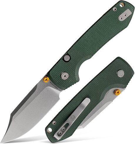 سكين Vosteed Raccoon2.0 Bowie EDC - شفرة فولاذية 3.25 بوصة 14C28N، قفل بطانة علوي بمقبض ميكارتا - سكاكين بقاء للتخييم - A2910 in Kuwait