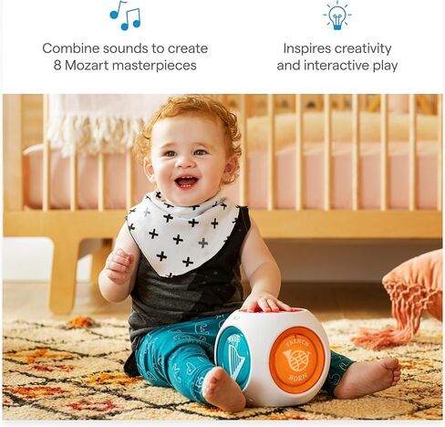 Munchkin® Mozart Magic® Cube Music Toy for Baby and Toddler - Includes 5 Instrument Sounds, 8 Mozart Songs and Lights in Saudi Arabia
