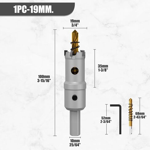 26pcs (1/2 '' إلى 3-3/4 '') منشار كربيد tct للمعادن الصلبة ، الفولاذ المقاوم للصدأ ، الحديد ، الألومنيوم ، البلاستيك in Kuwait