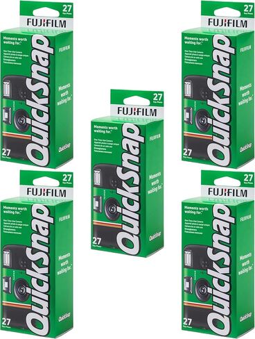 Fujifilm QuickSnap Flash 400 One Time Use 35mm Camera with Flash, 27 Exposures, 5-Pack in Saudi Arabia