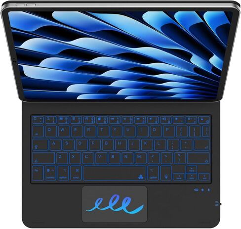 حافظة لوحة مفاتيح iPad للجيل العاشر/الحادي عشر - تشبه السحر مع مفاتيح مقص صامتة، إضاءة خلفية ذات سطوع 3 مستويات، مرفق مغناطيسي قوي ولوحة تتبع، متوافقة مع iPad 10.9 بوصة (أبيض) in Kuwait