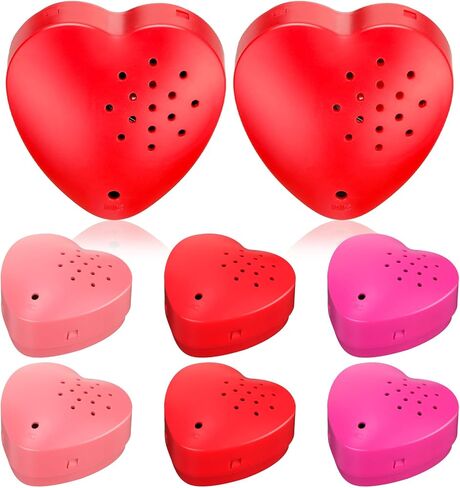 6 Pcs 20 Seconds Valentine's Voice Recorder for Stuffed Animal Heart Shape Sound Recorder Push Button Recordable Device Sound Module for Gift Recording Voice Message (Red, White, Pink) in Saudi Arabia