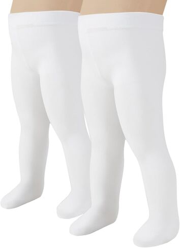 CALZITALY 2 Pairs - Baby Girl Plain Microfibre Semi Opaque Pantyhose | Newborn Pantyhose | 40 Den | 3 To 24 Months in Kuwait