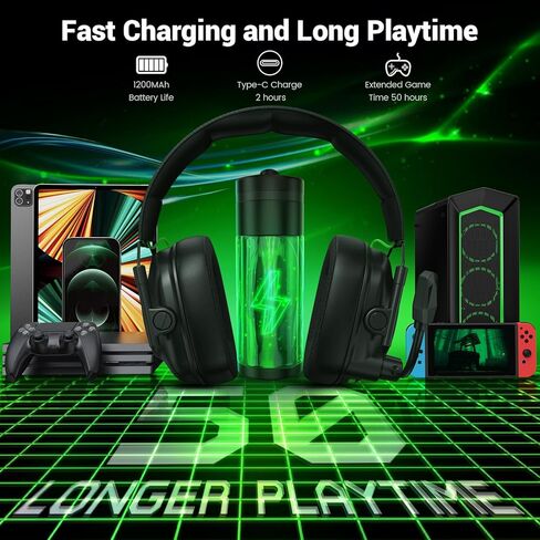 Wireless Gaming Headset for Xbox Series X|S, Xbox One, PC, PS5, PS4, Mac, Switch, 2.4 GHz Wireless & Bluetooth 5.4 Gaming Headphones with Noise Canceling Microphone, 50Hr Battery, 50mm Drivers-White in Saudi Arabia