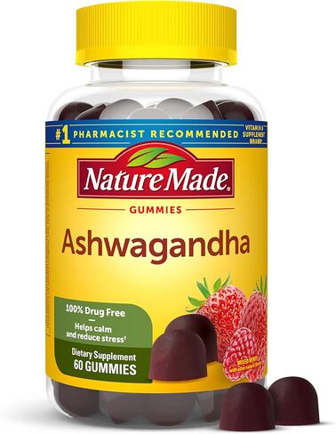 Nature Made Ashwagandha Gummies, Vegan, KSM 66 Ashwagandha for Stress Support, 60 Count, 30 Day Supply in Saudi Arabia
