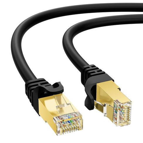 Cat 7 Ethernet Cable 100 FT, 10Gbps High Speed Internet Cord, SFTP Shielded, OFC Pure Copper, CAT7 RJ45 LAN Network Cable Compatible with PC, Laptop, PS5, Xbox Modem, Router, PoE, Purple Cable in Saudi Arabia