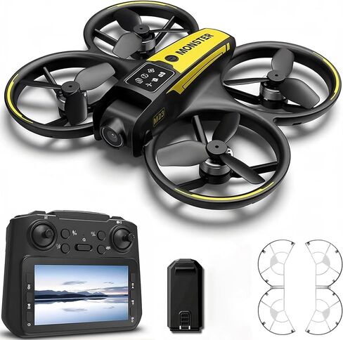 CloudWings M23 FPV Drone for Kids with Camera and Remote – Beginner RC Drone with Brushless Motor, Optical Flow Hover, One-Key Takeoff, FPV Video (black and yellow, 2 Batteries) in Saudi Arabia
