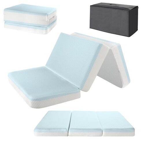 3'' Waterproof Crib Mattress,52x27.5 Inch Trifold Mattress for Toddler Bed,Portable Travel Memory Foam Nap Mat for Baby Infant Kids,Standard Full Size Sleep Mat with Removable Cover in Saudi Arabia