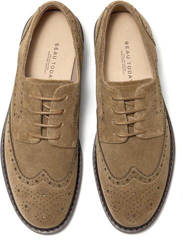 BEAU TODAY Oxford Shoes for Women,Leather Wingtip Dress Shoes,Suede Comfort Brethable Ladies Lace-up Handmade Brogue Shoes for Business Work in Kuwait