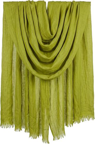 Iristide Women Summer Scarfs Large Long Lightweight Linen Beach Gauze Shawl Wrap 75"×43" in Kuwait