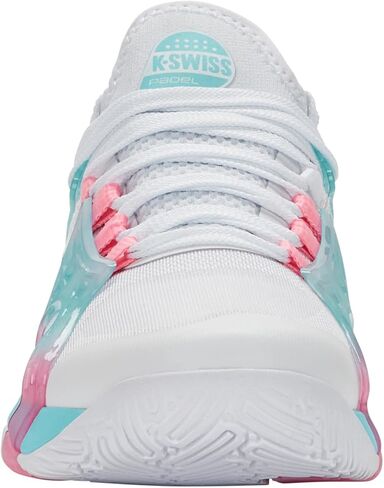 K-Swiss Women's K-Frame Padel Tennis Shoe (White/Soft Neon Blue/Neon Bubble Gum). in Saudi Arabia