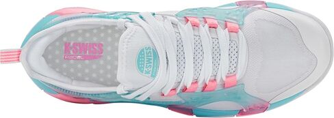 K-Swiss Women's K-Frame Padel Tennis Shoe (White/Soft Neon Blue/Neon Bubble Gum). in Saudi Arabia