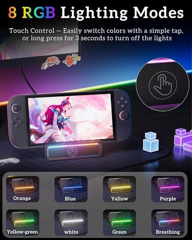 محطة إرساء متوافقة مع Nintennd0 Switch 2، استبدال محطة إرساء التلفزيون المحمولة مع محول HDMI 4K@120 هرتز/منفذ USB/منفذ من النوع C، لـ NSwitch 2/Switch OLED/Switch in Kuwait