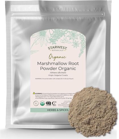 مسحوق جذر الخطمي العضوي - Althaea officinalis، 4 أونصة، (Starwest Botanicals) in Kuwait