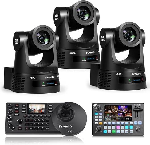FoMaKo 4K 60fps NDI PTZ Camera, Supports NDI HX3 4K 60fps Output, 20x Optical Zoom, for ER Documentary Streams and Product Launch Events Live Streaming（K600NX3+KC602+KC608 Pro in Kuwait
