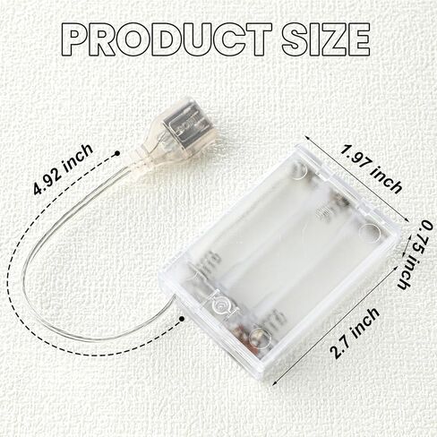 حزمة بطارية USB من Copkim لأضواء LED المحمولة 5 فولت مع غطاء لتوصيل الأضواء، حامل مع مفتاح لعلامات النيون للعام الجديد والتخييم في الهواء الطلق (12، شفاف، 3 Aa) in Kuwait