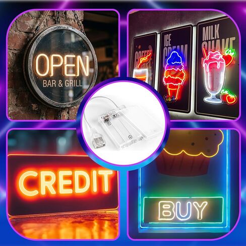 حزمة بطارية USB من Copkim لأضواء LED المحمولة 5 فولت مع غطاء لتوصيل الأضواء، حامل مع مفتاح لعلامات النيون للعام الجديد والتخييم في الهواء الطلق (12، شفاف، 3 Aa) in Kuwait