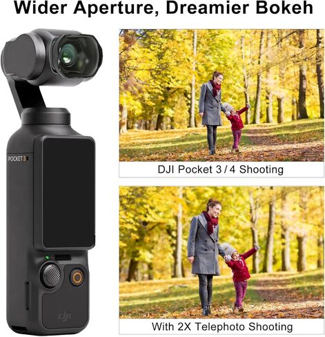 عدسة مقربة مغناطيسية 2X لجهاز DJI Osmo Pocket 3 Pocket 4، زجاج بصري مطلي متعدد الطبقات، مع صندوق محمول وواقي شاشة in Kuwait