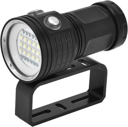 IPX8 مصباح يدوي مقاوم للماء تحت الماء مع 27 مصباح LED محمول للغوص ملء الضوء للتصوير الفوتوغرافي والأنشطة الخارجية عالية CRI Ra95 وسائط متعددة in Kuwait