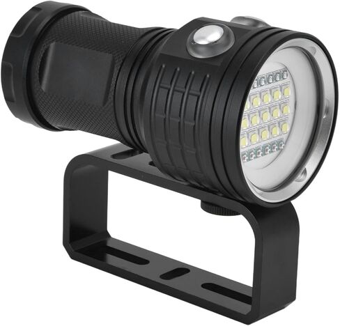IPX8 مصباح يدوي مقاوم للماء تحت الماء مع 27 مصباح LED محمول للغوص ملء الضوء للتصوير الفوتوغرافي والأنشطة الخارجية عالية CRI Ra95 وسائط متعددة in Kuwait