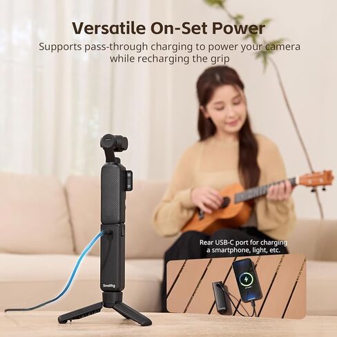 مقبض بطارية SmallRig Osmo Pocket 4/3 لـ DJI، قبضة طاقة 5000 مللي أمبير في الساعة مع شحن سريع 20 وات، اتصال صوتي مباشر بميكروفون لاسلكي، خيط 1/4 بوصة لحامل ثلاثي القوائم/عصا سيلفي، تحكم ذكي في درجة الحرارة in Kuwait