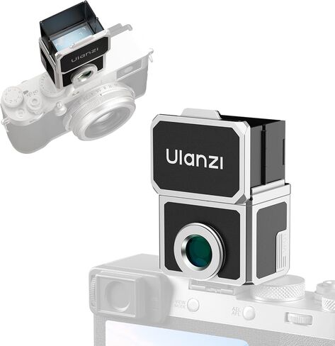 ULANZI VF01 محدد منظر بصري على مستوى الخصر مقاس 28 مم مع خطوط إطار قابلة للتحويل 35/50، عدسات عالية الوضوح من 3 مجموعات، غطاء قلاب مغناطيسي، حامل حذاء بارد عالمي، تصميم قديم من الألومنيوم والجلد (أسود) in Kuwait