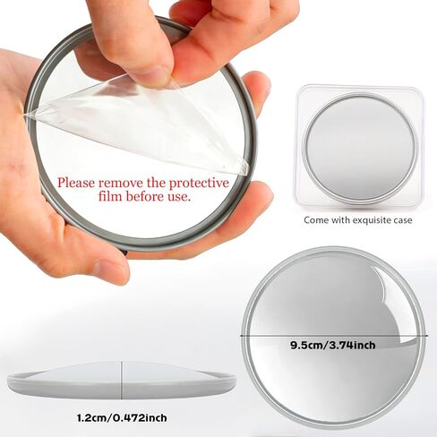 Handheld Selfie Convex Mirror - No Need Selfie Stick, Travel Must Have Photography Viewfinder, Gift for Photographer, Portable & Shatter-Resistant, Suitable for Solo/Multi-Person Selfie(3.74in) in Kuwait