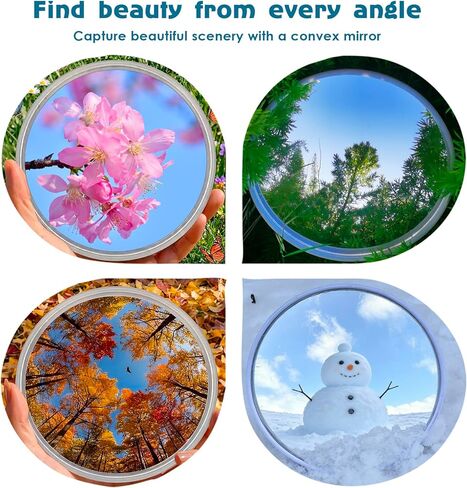 Handheld Selfie Convex Mirror - No Need Selfie Stick, Travel Must Have Photography Viewfinder, Gift for Photographer, Portable & Shatter-Resistant, Suitable for Solo/Multi-Person Selfie(3.74in) in Kuwait