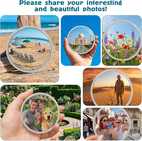 Handheld Selfie Convex Mirror - No Need Selfie Stick, Travel Must Have Photography Viewfinder, Gift for Photographer, Portable & Shatter-Resistant, Suitable for Solo/Multi-Person Selfie(3.74in) in Kuwait