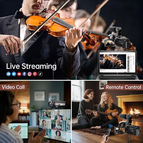 كاميرا فيديو 8K بدقة 88 ميجابكسل UHD WiFi كاميرات تسجيل فيديو لليوتيوب 18X تكبير رقمي رؤية ليلية بالأشعة تحت الحمراء كاميرا فيديو بشاشة تعمل باللمس 3.0 بوصة مع بطاقة 32 جيجابايت وميكروفون وغطاء عدسة ومثبت وجهاز تحكم عن بعد وبطاريتين in Kuwait