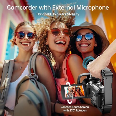 كاميرا فيديو 8K بدقة 88 ميجابكسل UHD WiFi كاميرات تسجيل فيديو لليوتيوب 18X تكبير رقمي رؤية ليلية بالأشعة تحت الحمراء كاميرا فيديو بشاشة تعمل باللمس 3.0 بوصة مع بطاقة 32 جيجابايت وميكروفون وغطاء عدسة ومثبت وجهاز تحكم عن بعد وبطاريتين in Kuwait