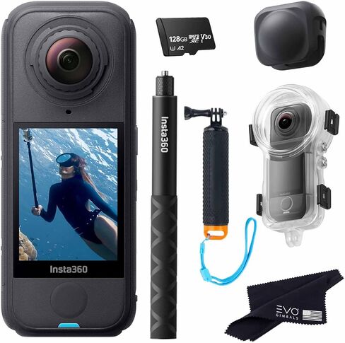 Insta360 X4 Air Dive Bundle | Lightest 8K 360 Action Camera for Epic Adventures, Replaceable Lenses, for Action, Vlogging| Bundle Includes Dive Case, Selfie Stick, Floating Grip, Lens Cap(256GB) in Saudi Arabia