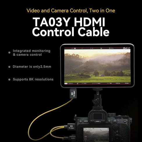 Portkeys LH7C 7 بوصة 1000nits كاميرا مراقبة ميدانية للتحكم السلكي لـ A7MV/A7MIV/A9M3/FX3/FX30/A1/A7SIII، R1/R5 Mark II/R6 Mark III، BS1H/BGH1/GH5 II/GH6/7، إلخ in Kuwait