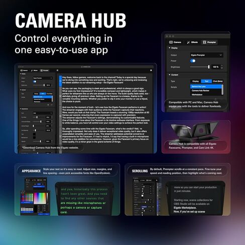 Elgato Prompter XL – Full-Sized Teleprompter with Removable Display, Video Conferencing Monitor, for DSLR Mirrorless & Studio Cameras, Single-Cable Setup – USB-C 3.2 for PC & Mac in Kuwait