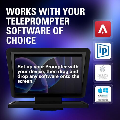 Elgato Prompter XL – Full-Sized Teleprompter with Removable Display, Video Conferencing Monitor, for DSLR Mirrorless & Studio Cameras, Single-Cable Setup – USB-C 3.2 for PC & Mac in Kuwait