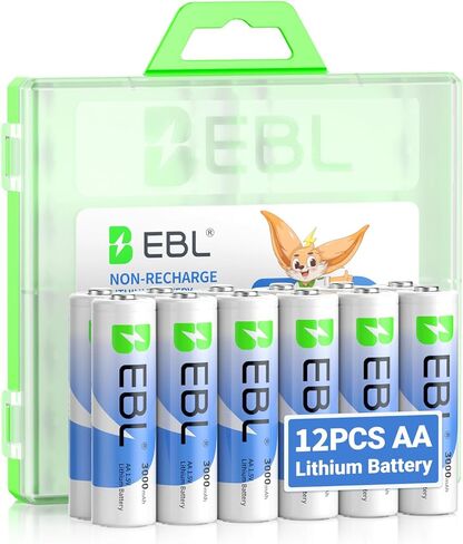 EBL 8 Pack 3000mAh 1.5V Lithium AA Batteries - Non-Rechargeable High Performance Super Ⅰ AA Lithium Batteries Constant Volt for Cameras, High-Tech Devices (Non-Rechargeable Batteries) in Kuwait