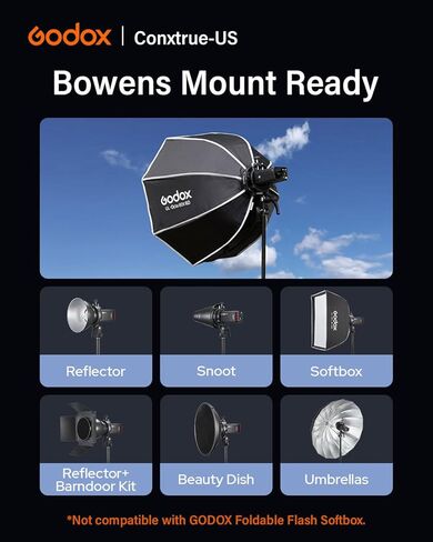 دعامة Godox S3 Speedlite لتركيب Bowens، إصدار 2025 من النوع S2 S-Type، حامل فلاش أصغر وأخف وزنًا للعاكس، والأنف، والمظلة، وصندوق Softbox in Kuwait