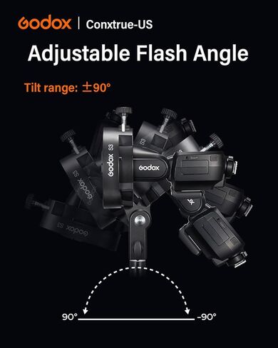 دعامة Godox S3 Speedlite لتركيب Bowens، إصدار 2025 من النوع S2 S-Type، حامل فلاش أصغر وأخف وزنًا للعاكس، والأنف، والمظلة، وصندوق Softbox in Kuwait