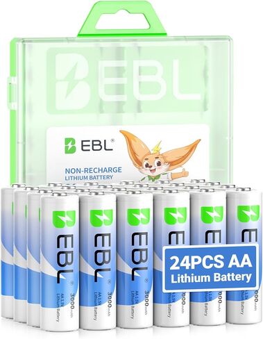 EBL 8 Pack 3000mAh 1.5V Lithium AA Batteries - Non-Rechargeable High Performance Super Ⅰ AA Lithium Batteries Constant Volt for Cameras, High-Tech Devices (Non-Rechargeable Batteries) in Saudi Arabia