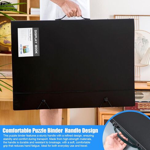 Large 18"x24" Art Portfolio Heavy Duty Binder with Plastic Sleeves, Portfolio Folder with Protectors, Bring a Portable Handle 500-Pieces Puzzle Storage Book and Poster Binder in Kuwait