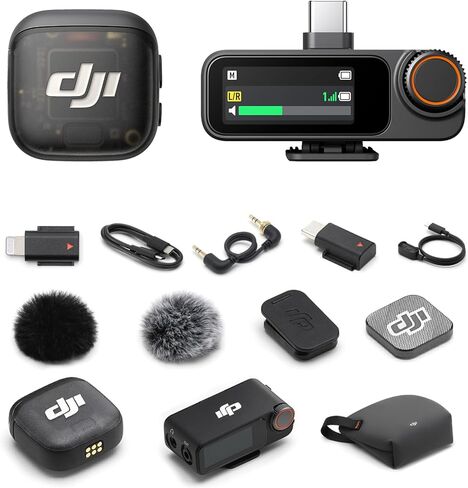 حزمة DJI Mic 3 (2 TX + 1 RX + حقيبة شحن)، ميكروفون لاسلكي لأجهزة iPhone/Android/الكاميرا، تسجيل داخلي عائم 32 بت، نطاق مزدوج مضاد للتداخل، استخدام 28 ساعة، متاح لجهاز Lightning in Kuwait