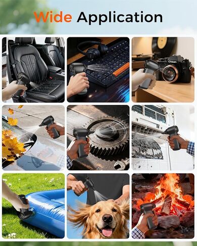 Compressed Air Duster 180000RPM – Super Power Cordless Electric Air Duster with 3-Speed Turbo Fan, Rechargeable Air Blower for Computer, Keyboard, Car, Camera & Home Cleaning in Kuwait