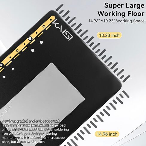 مجهر ستيريو ثلاثي العينيات من KAISI S6، تكبير 6.8X-68X مع عدسات واسعة النطاق WF10x23، 144 مصباح حلقي LED ومستخرج دخان، حصيرة مقاومة للحرارة مقاس 14.9 بوصة لإصلاح إلكترونيات لحام PCB in Kuwait