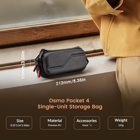 STARTRC PHOTO Travel Case for DJI Osmo Pocket 4/3 Standard Combo, Portable Protective Storage Pouch Bag for Accessories with Wrist and Carabiner in Kuwait
